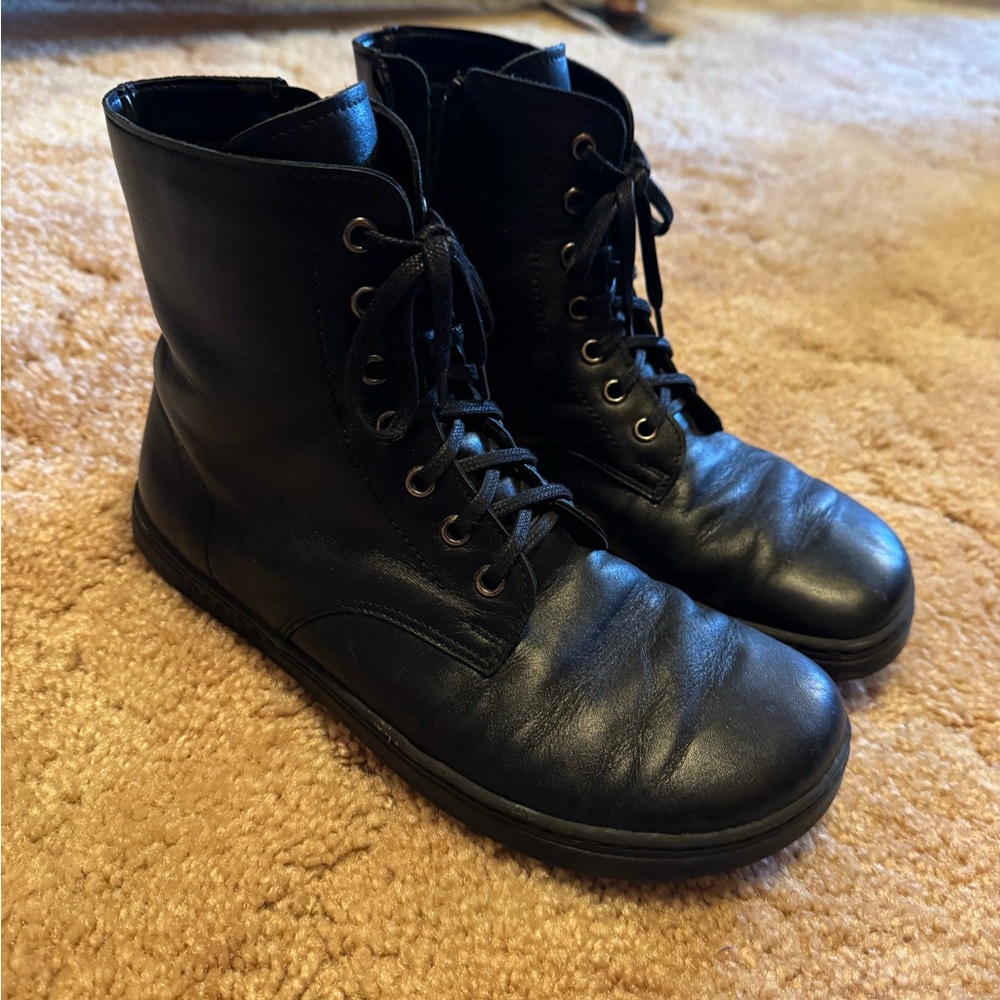 Peerko Barefoot Leather Black Boots